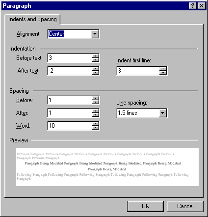 Vlastnosti odstavce -- já zadávám to Line Spacing